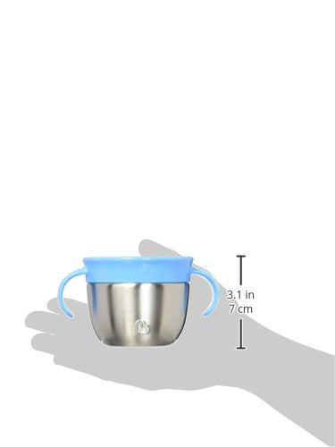 Munchkin® Snack+™ Stainless Steel Snack Catcher Cup with Lid, 9 Ounce, Blue, 1 Pack...