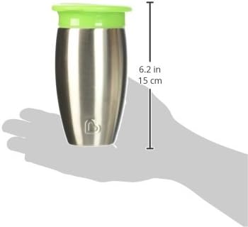 Munchkin Stainless Steel Sippy Cups for Toddlers 1-3, Spill Proof Miracle 360 Cup, Insulated, 10 Ounce, Green...