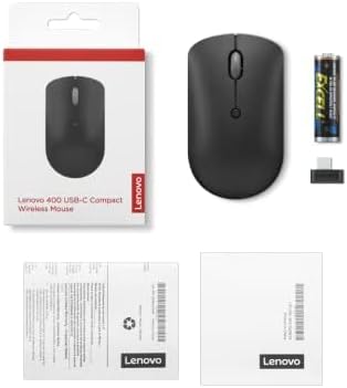 Lenovo 400 USB-C Compact Wireless Mouse, Black...