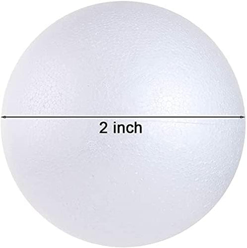 CCINEE 40pcs White Foam Balls for Craft, 2 Inch Round Foam Balls for Flower Art Craft Household School Project Party Decorations...
