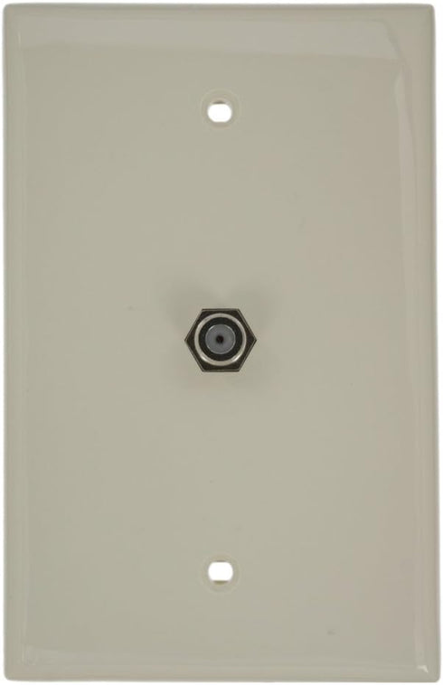 Leviton Midsize Video Wall Jack, F Connector, 40539-MT, Light Almond...