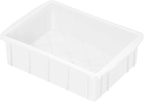 PATIKIL 10"x7"x3" Plastic Lab Tray, Rectangle Utility Stackable Box Crafts Organizer White for Tools Storage...