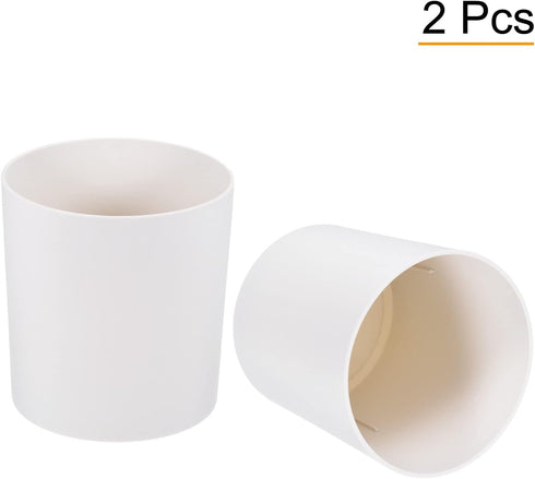 PATIKIL 6 Inch Plastic Plant Pot, 2 Pack Round Flower Planter Container for Indoor Outdoor, White...