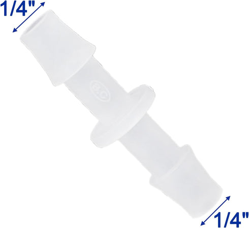 Plastic Hose Barb Fitting, 1/4" x 1/4" Pipe Connectors, Barbed Splicer Mender Joint Adapter Union Fitting, 6 Pcs...