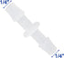 Plastic Hose Barb Fitting, 1/4" x 1/4" Pipe Connectors, Barbed Splicer Mender Joint Adapter Union Fitting, 6 Pcs...