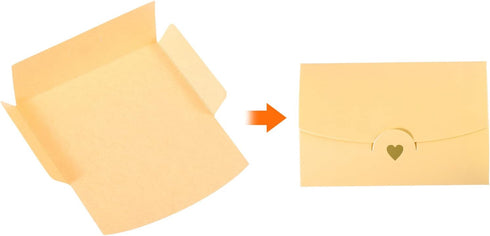 PATIKIL Mini Envelopes, 20 Pack Small Gift Card Holders Retro Gold Heart Business Invitation Envelopes for Wedding Birthday, White Gold...