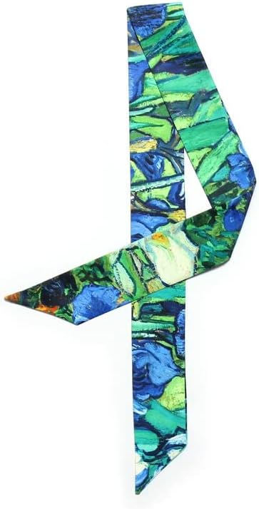 7Pcs Bag Handbag Scarf Handle Wrap Ribbon Scarf Purse Scarf for Women (Van Gogh series)...