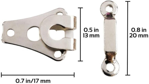 12 Set Heavy-Duty Pant Hook & Eye Nickel Sewing Set Clothig Fixing Tools Hooks and Eyes Closure for Bra Trousers Skirt Dress...