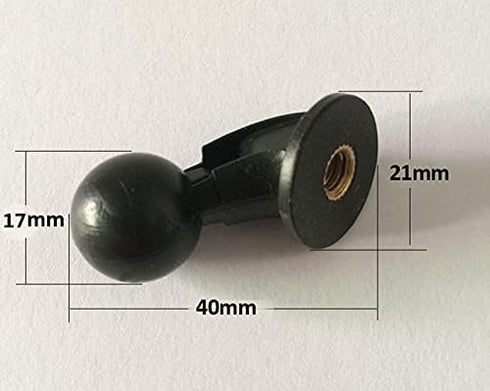 2 Pack 1/4 inch to 17mm Ball Mount Adapter Swivel Bolt for Tripod Selfie Grip Stand Head Phone Pad Tablet Clip Cradles Clamp Holder Connector, Bla...