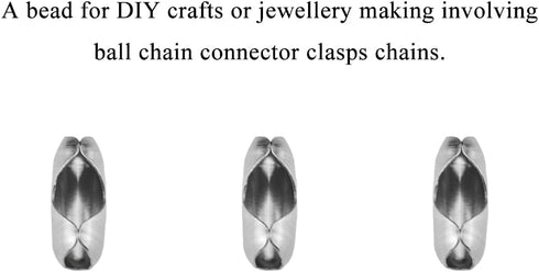 Acoeitl Ball Chain Connector Clasps Fits 2.4mm Beaded Ball Chain Clips Silver Stainless Steel 70Pcs...