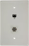 Leviton Midsize Telephone/Video Wall Jack, 6P4C X F, 40539-CMW, White...