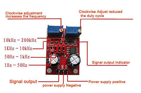 3PCS NE555 Duty Cycle Frequency Adjustable Square Wave Signal Generator Stepper Motor Drive Module Board...