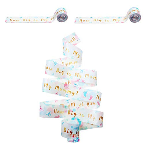 Sumind 2 Rolls Tummy Measuring Tape Tummy Measure Belly Baby Shower Game Party Favors Measure Tape Game Supplies, 2 Inch x 150 Feet...