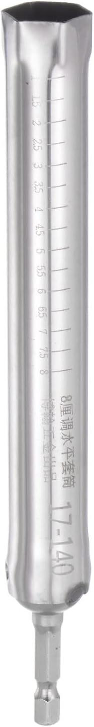 Hollow Socket, 17mm x 140mm Deep Well Power Nut Driver 1/4" Quick-Change Hex Shank for Used with Impact Drivers...