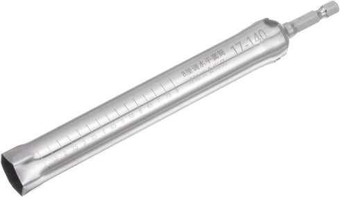 Hollow Socket, 17mm x 140mm Deep Well Power Nut Driver 1/4" Quick-Change Hex Shank for Used with Impact Drivers...