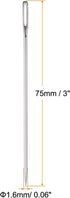 HARFINGTON 30pcs Beading Needles 1.6mm Dia Long Straight Sewing Needles Stainless Steel Embroidery Sewing Needles 3Inch...