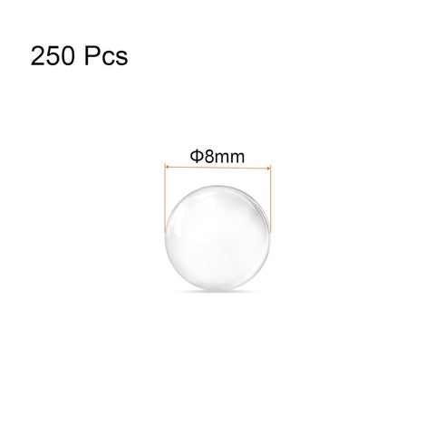 250pcs Glass Ball Boiling Stones 8mm Soda Lime Glass Beads for Bottle Shaking Mixing, Clear...