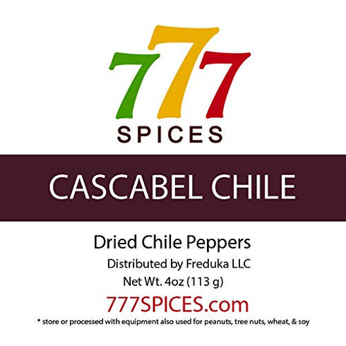 4oz Cascabel Dried Whole Chile Seco Peppers, Chili Pods for Authentic Mexican Food, Heat-Sealed Resealable Bag by 777Spices...
