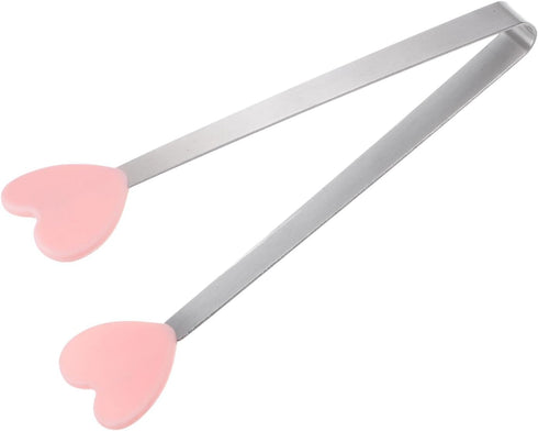 Mini Food Tongs 5.3" Heart Shape Stainless Steel with Silicon Tips Small Cooking Tongs Kitchen Food Tongs Serving Tongs for Cooking Grilling BBQ B...