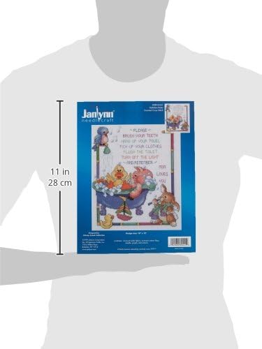 Janlynn Cross Stitch Kit 10"X12"-Bath Time Rules (14 Count), White...