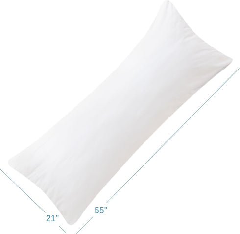 Body Pillow Protector Waterproof 2 Pack Body Pillow Cover with Zipper 21"x 55" Body Pillow Case White Pillowcase Encasement Machine Washable......