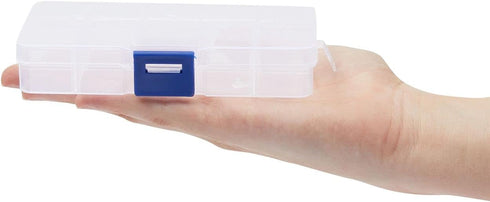 Juvale 12 Pack Mini Clear Storage Containers with 10 Grid Dividers, Small Plastic Tackle Boxes for Beads, Buttons, DIY Jewelry (2.5 x 5 In)...