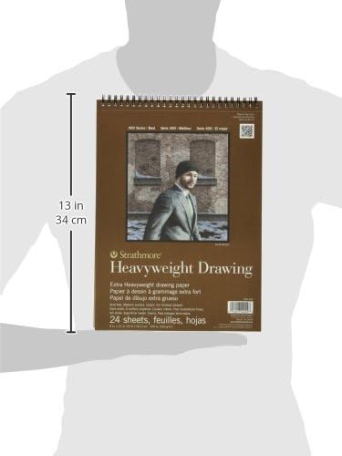 Strathmore 400 Series Heavyweight Drawing Pad, Medium Surface, 9"x12" Wire Bound, 24 Sheets...
