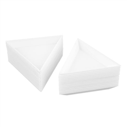 AUEAR, Bead Sorting Trays Plastic Nail Art Plates for DIY Craft Jewelry Project (White, 30 Pack Triangle)...