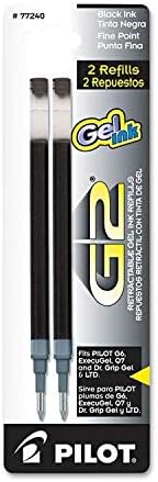 Pilot G2, Dr. Grip Gel/Ltd, ExecuGel G6, Q7 Rollerball Gel Ink Pen Refills Green 7 mm 12 Pack...