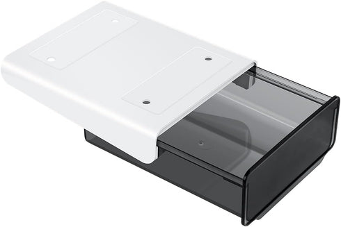 yuntop 1 Pcs Under Desk Drawer, Under Table Hidden Organizer, Plastic Self-adhesive Slide out Under Desk Storage Drawer for Office Dresser Home Sc...