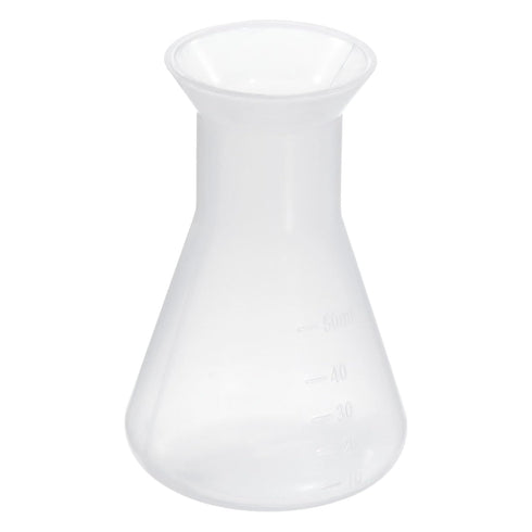 PATIKIL 50ml Plastic Erlenmeyer Flask, 1 Pack Wide Mouth Conical Flask for Laboratory, Clear...