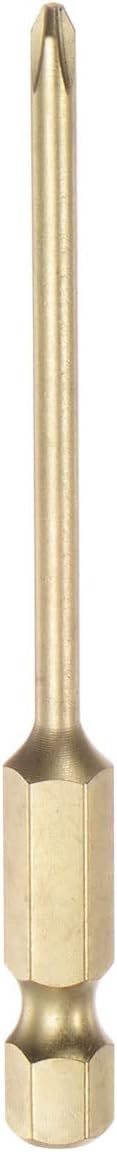 PH1 Phillips Head Screwdriver Drill Bit 3" Length 0.12" Dia 1/4 Inch Hex Shank S2 Steel Magnetic Cross Head for Power Tool...
