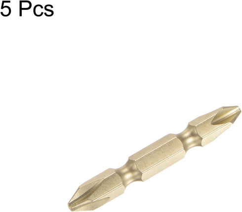 5pcs PH2 Phillips Head Screwdriver Double Ended Driver Bit 2" Length 0.25" Dia S2 Steel Magnetic Long Double Sided Cross Head for Power Tool...