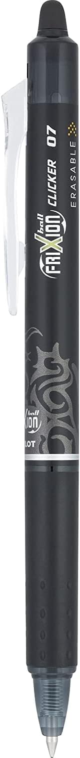 Pilot Frixion Erasable Pens - 6 Pack of Black Ink Pens + 4 Bonus Refills - Clicker Retractable Gel Ink Pen - Fine Point 0.7 mm Used for Rocketbook...