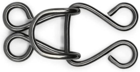 Metal Hooks & Eyes Closure Sewing Black Hooks Heavy Duty for Clothing Skirt Closures Sewing Hooks for Pants, 4 Sets in a Pack...