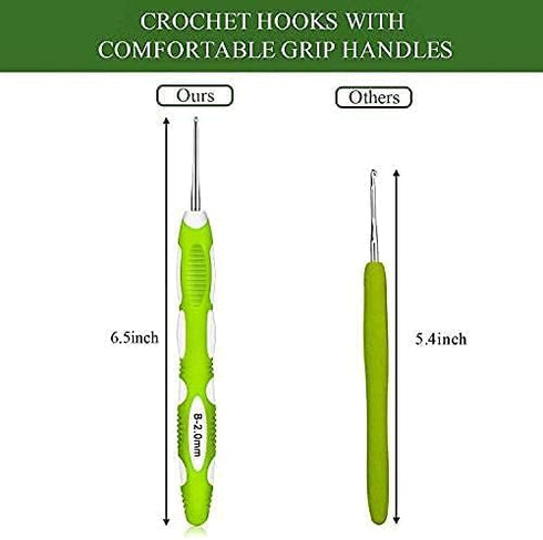 9 Pieces Crochet Hooks Ergonomic Crochet Hooks Set Needles for Arthritic Hands with a Case...