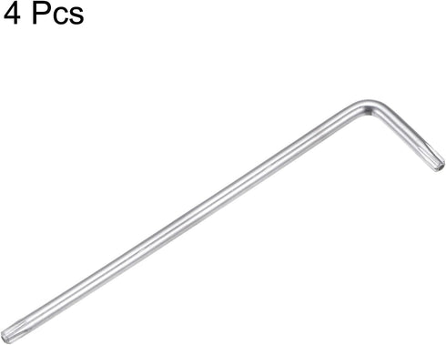 4pcs Tamper Proof Torx Star Key Bit Wrench T15 3.82" Long Arm L Shape 6 Point Wrenches Carbon Steel Repair Tool for Car Bike Motorcycle Repair, Si...