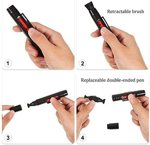 Camera Cleaning Kit with Camera Cleaning Pen Brush, Air Blaster Blower and Lens Brush Blower Brush Dust Cleaner for Lens, Camera, SLR, Telescope, ...