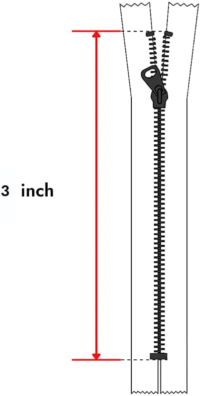 Lakesstory 3 Inch Metal Zipper - Black, Gold Brass, Heavy Duty, Non-Separating, Durable, for Clothing & DIY Projects...