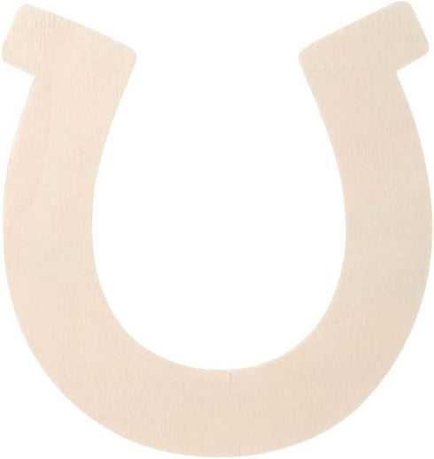 Darice Unfinished Wood Simple Shape Cutout, Horseshoe, 3mm...