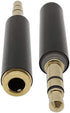 2 Pack TRRS to TRS Adapter 3.5mm Plug Jack 1/8'' Connector Converter for Phone Earphone Headphone Earbuds Microphone 4 Pole to 3 Pole Computer Cam...