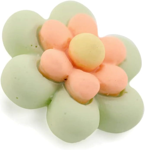 20 pcs Cute Green Resin Six Petals Flower Sewing Coat Buttons with Loop -20mm -13/16"...