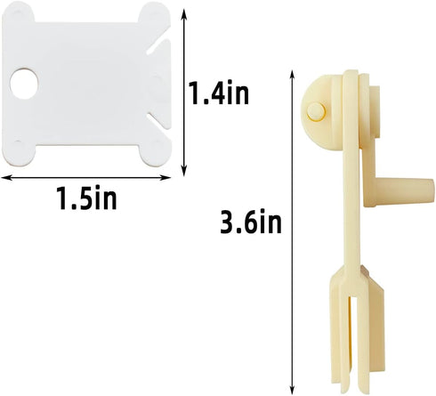 120 Pcs Plastic Floss Bobbins with 1 Pcs Bobbin Winder for Cross Stitch Cotton Thread Craft DIY Sewing Storage Thread Organizer Holder Embroidery ...