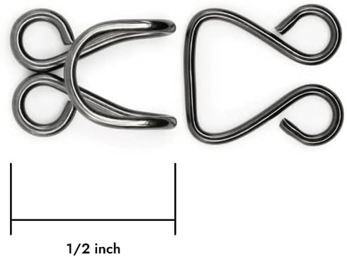 Metal Hooks & Eyes Closure Sewing Black Hooks Heavy Duty for Clothing Skirt Closures Sewing Hooks for Pants, 4 Sets in a Pack...