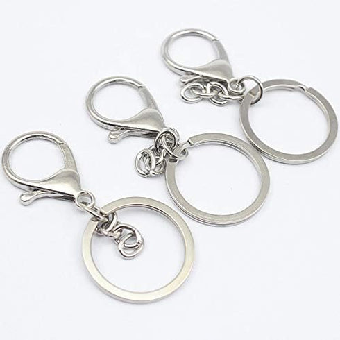 10 Pcs Key Chain Key Ring Lobster Claw Clasps Extension Chain,Keychain Clip Hook Snap Hooks for Jewelry Making DIY Art Craft Accessories (Silver)...
