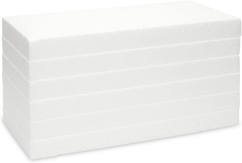 Juvale 6-Pack Craft Foam Blocks - 12 x 6 x 1 in White - Versatile DIY & Floral Crafts - Flat Foam for Flowers...