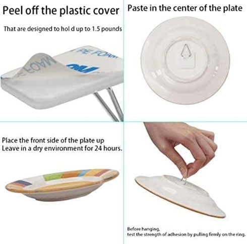 Artliving 1.25 Inch Invisible Adhesive Plate Hanger Set Vertical Plate Holders for The Wall(50 Pack)...