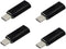 4 Pack Black Adapter - Female Lightning to Male USBC - Supports Charging and Data Transfer - Compatible with iPhone 15 15Pro Max Plus iOS Samsung ...