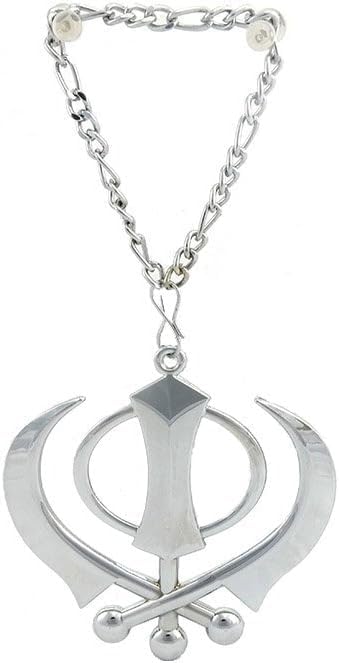 S,S Store Silver Colour Khanda For Car Rear Mirror(Car Hanging)...