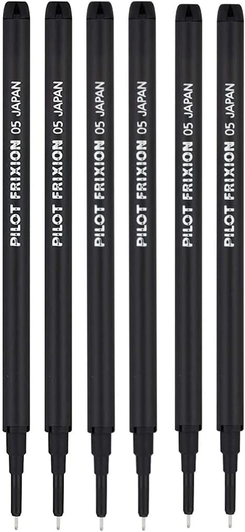 Pilot Frixion Erasable Pens 0.5 Ball Clicker Gel Ink Retractable Pen - Extra Fine Point - White Barrel - Black Ink - Pack Of 3 Pens And 2 Refills...
